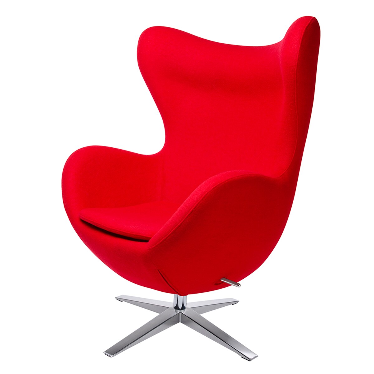 Fotel EGG SZEROKI czerwony.1 - wełna, podstawa stal