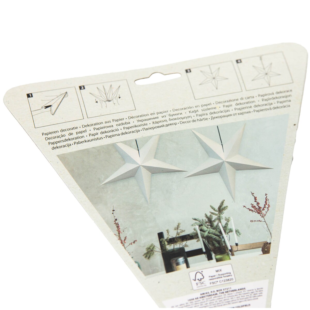 Ozdoba świąteczna na okno, gwiazda z papieru, 45 cm