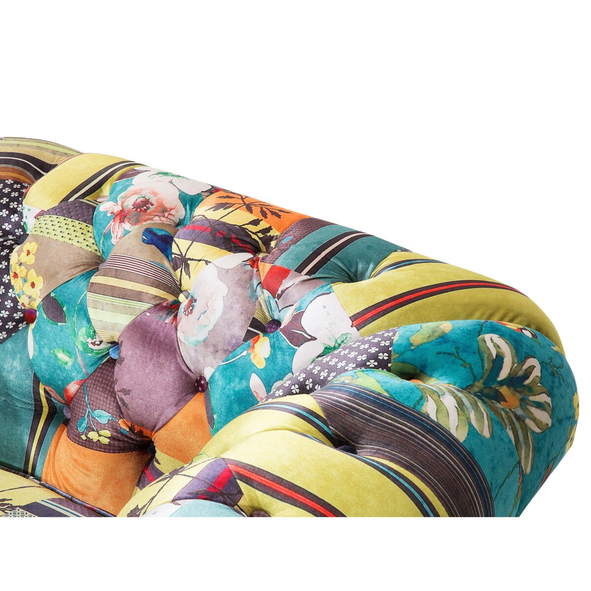 Fotel patchwork żółty CHESTERFIELD