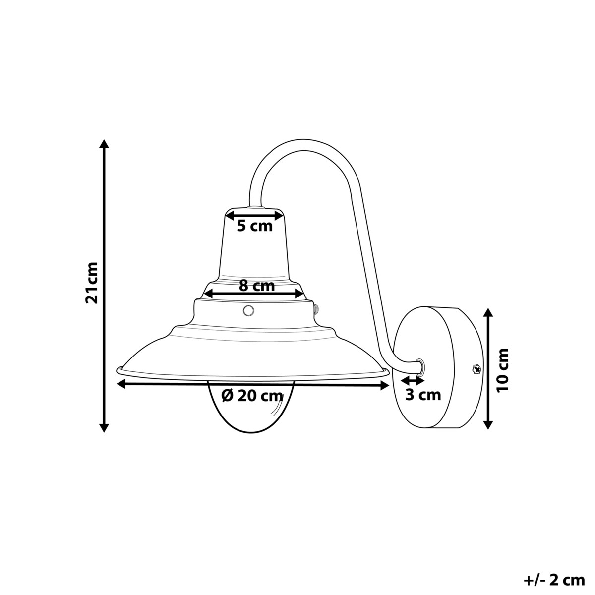 Lampa ścienna LUZA Mosiężny Metal