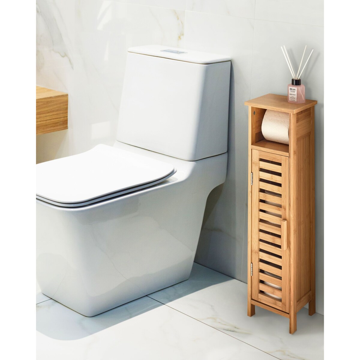 Szafka na papier toaletowy OLATHE Drewno bambusowe Jasnobrązowy