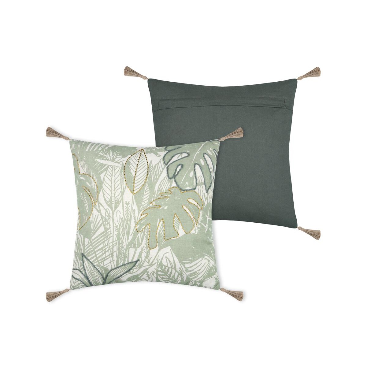 Poduszka dekoracyjna BOTANYS z frędzlami, 40 x 40 cm