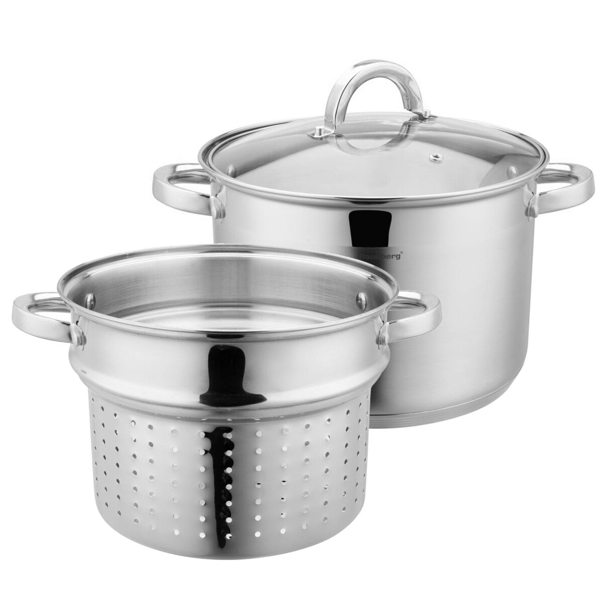 Garnek do gotowania makaronu 7.5L 24cm 3 ele. KLAUSBERG