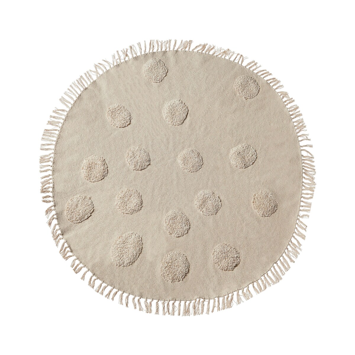 Dywan okrągły bawełniany ø 140 cm beżowy WAHAR