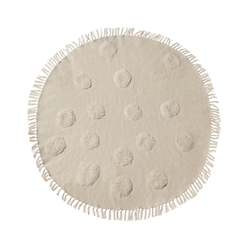 Dywan okrągły bawełniany ø 140 cm beżowy WAHAR
