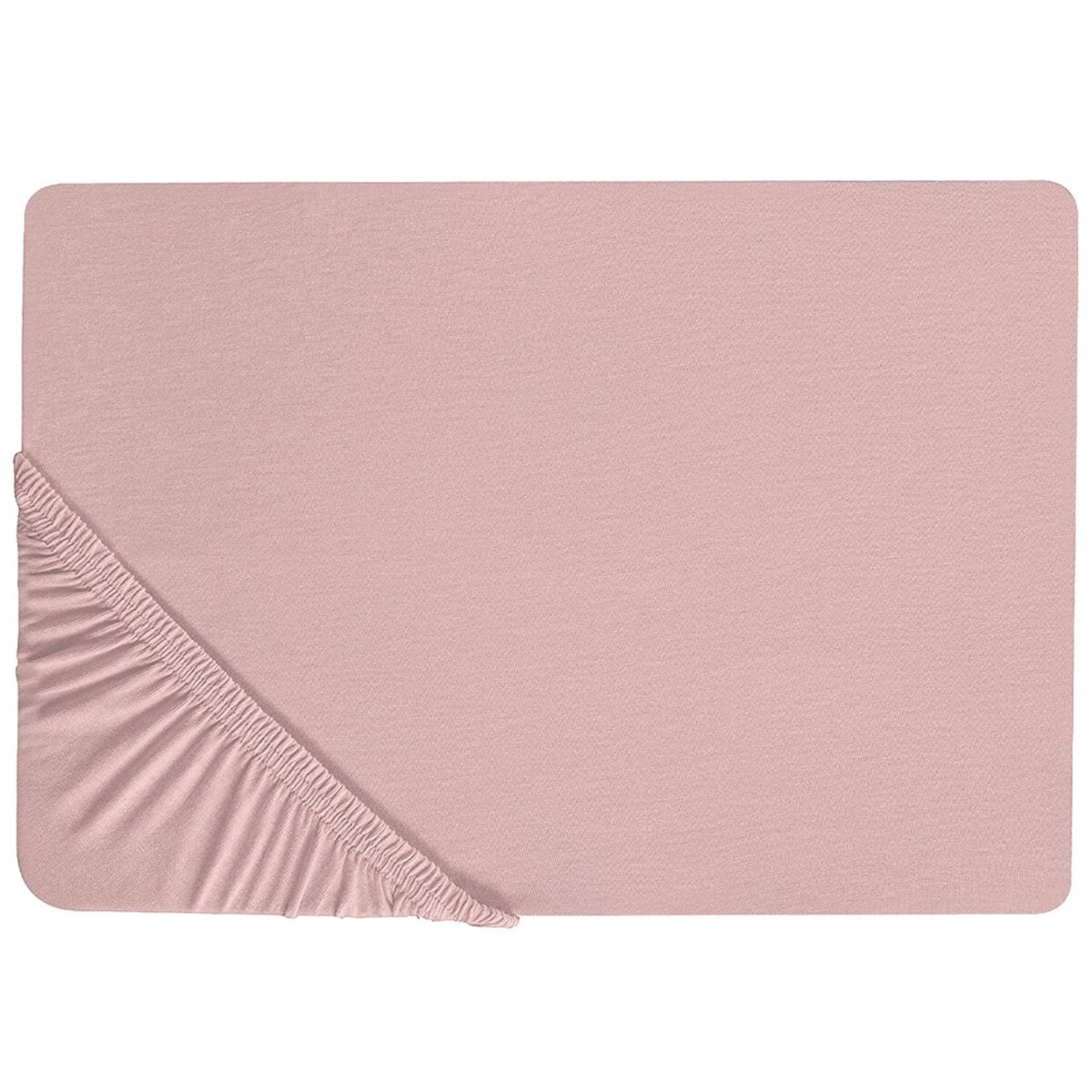 Bawełniane prześcieradło z gumką 180 x 200 cm różowe HOFUF