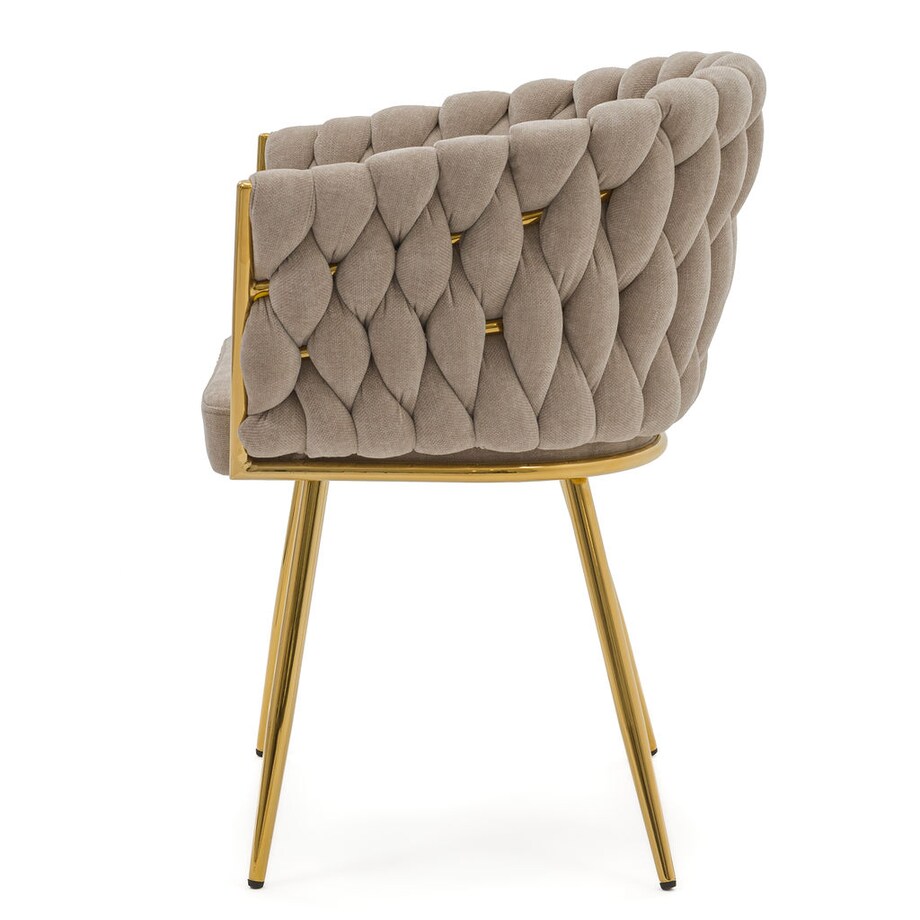 Krzesło tapicerowane tkanina szenilowa ROSA PREMIUM beżowe