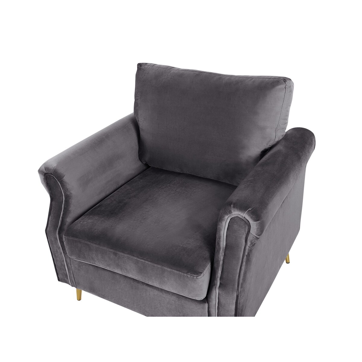 Fotel welurowy szary VIETAS