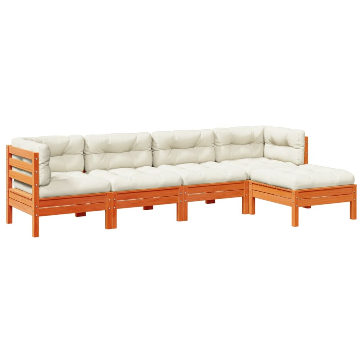 vidaXL 5-cz. zestaw mebli ogrodowych z poduszkami, woskowy brąz, sosna