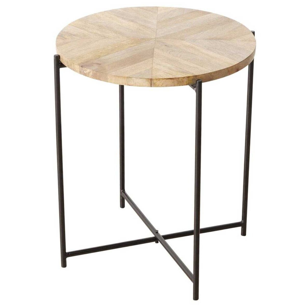 Stolik kawowy z blatem z drewna mango MANDI, Ø 46 cm