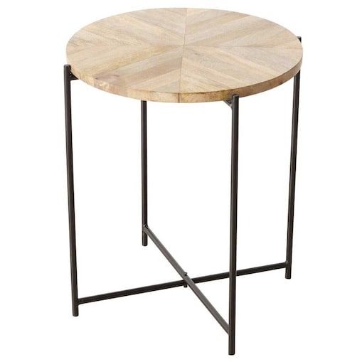 Stolik kawowy z blatem z drewna mango MANDI, Ø 46 cm