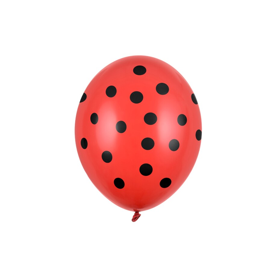 Balony 30cm, Kropki, Pastel Poppy Red (1 op. / 6 szt.)