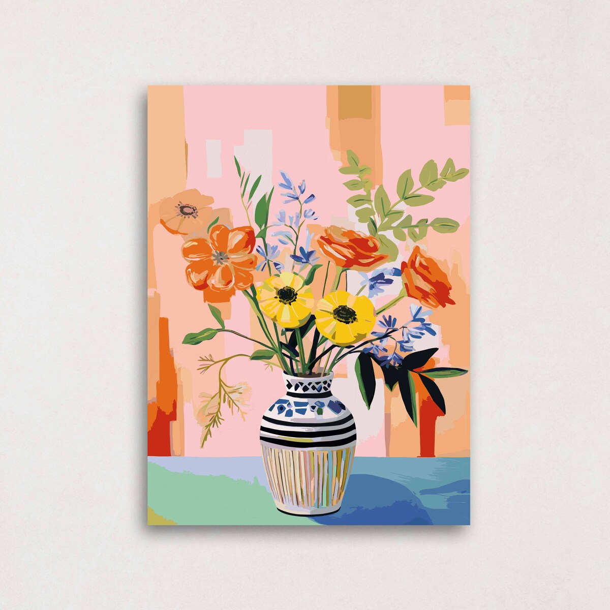 Malowanie po numerach, zestaw DIY – KWIATY W WAZONIE 40x50 cm- Produkt PL