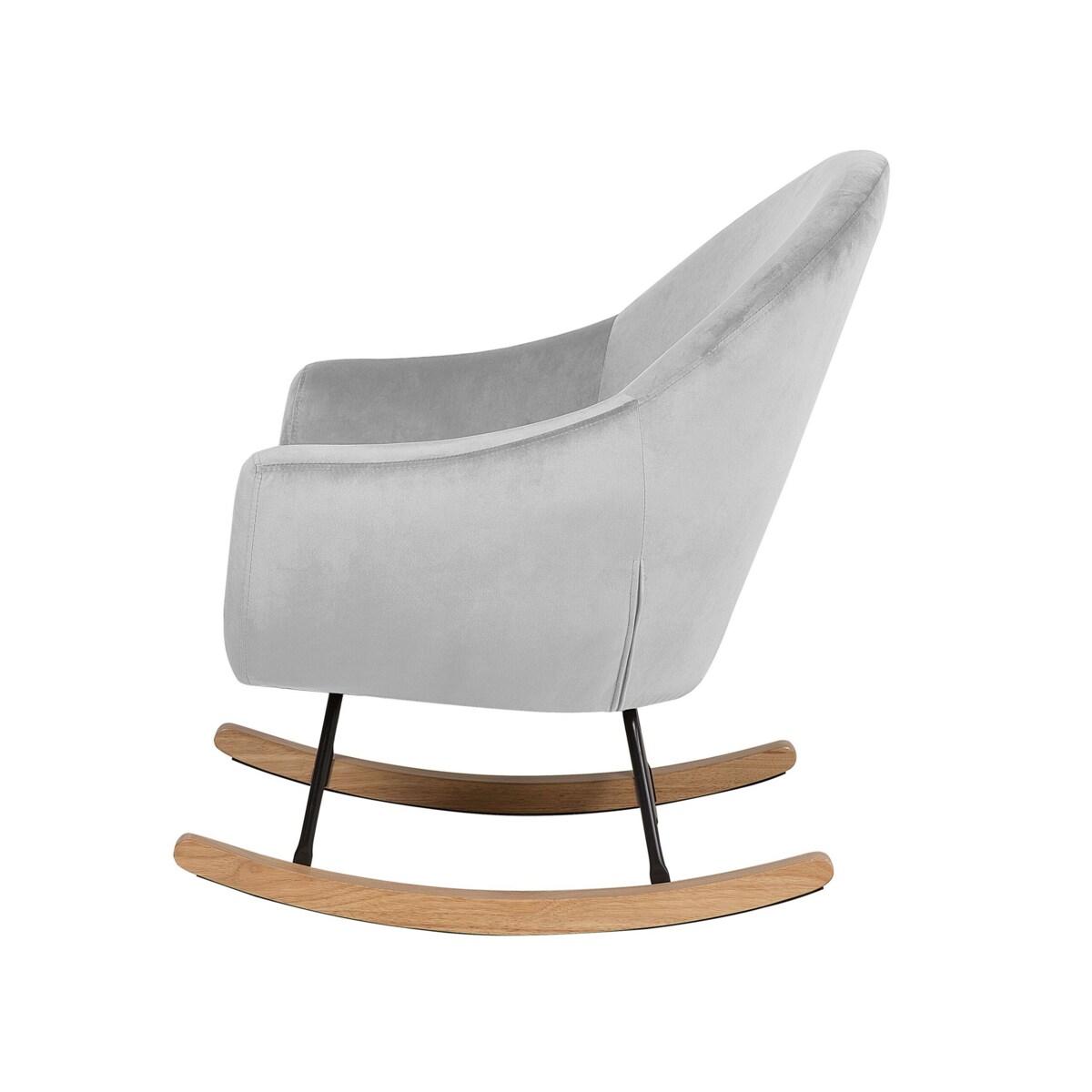 Fotel bujany welurowy szary OXIE