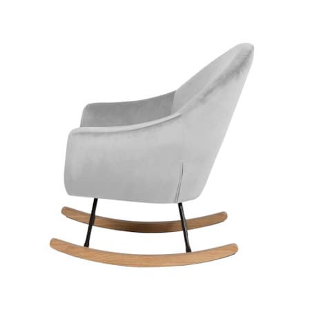 Fotel bujany welurowy szary OXIE