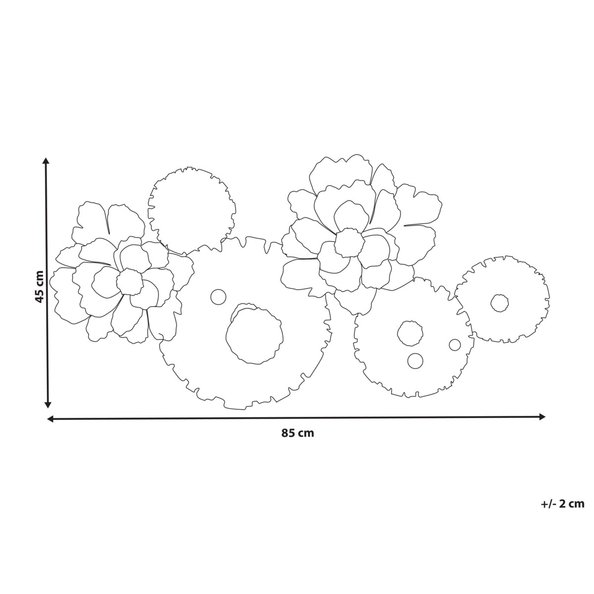 Dekoracja ścienna Kwiat GADOLINIUM Metal 45 cm Kolorowy