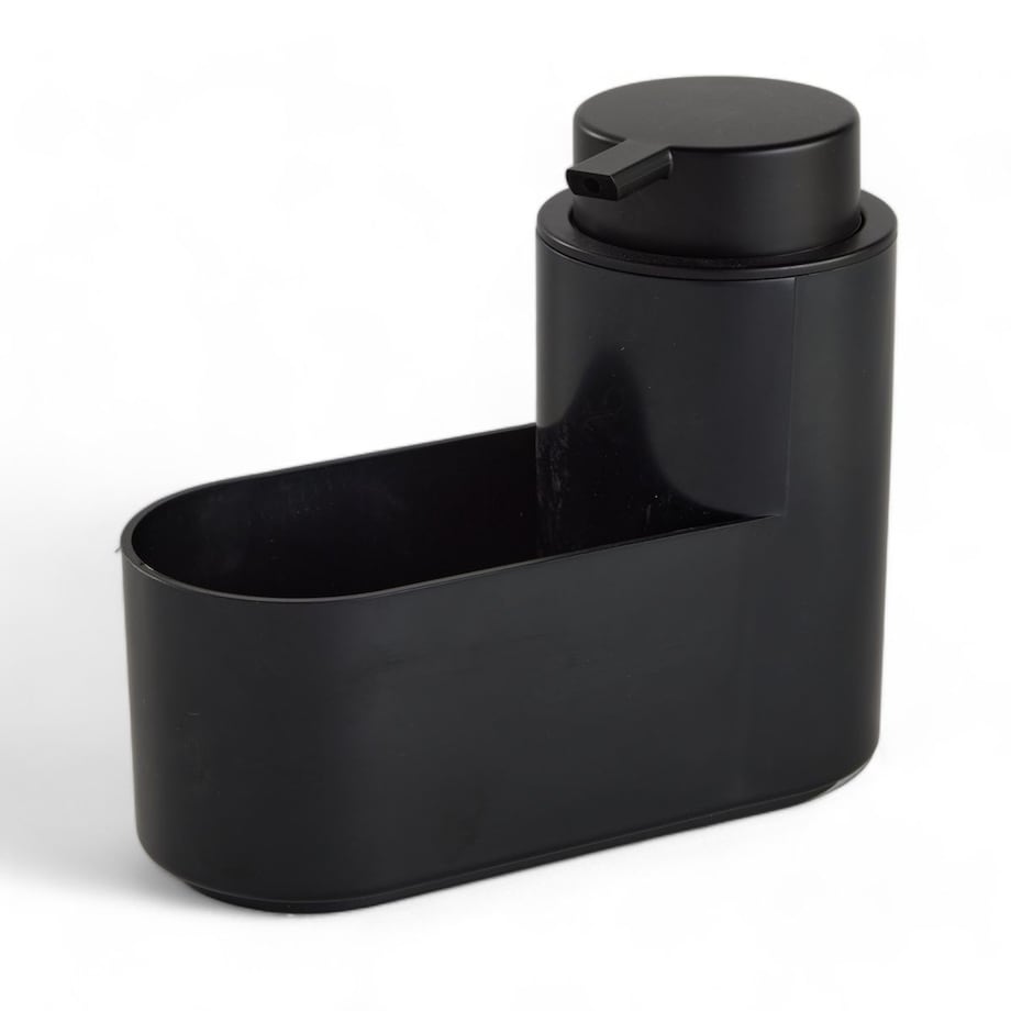 Dozownik na mydło 300 ml i gąbkę 14,5x7,4x16,5 cm MAMUTA czarny