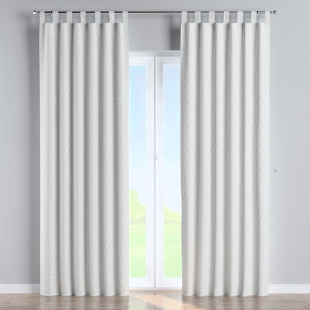 Zasłona na szelkach 1 szt. 130x245 wzór sześcianów na białym tle