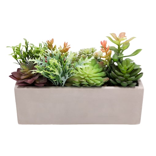 Sukulenty SZTUCZNE kwiaty w doniczce JAK ŻYWE dekoracyjne ROŚLINY 17 cm