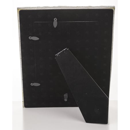 Ramka stojąca z tworzywa sztucznego 24x19,5x2-12,5 cm ze srebrnym obramowaniem