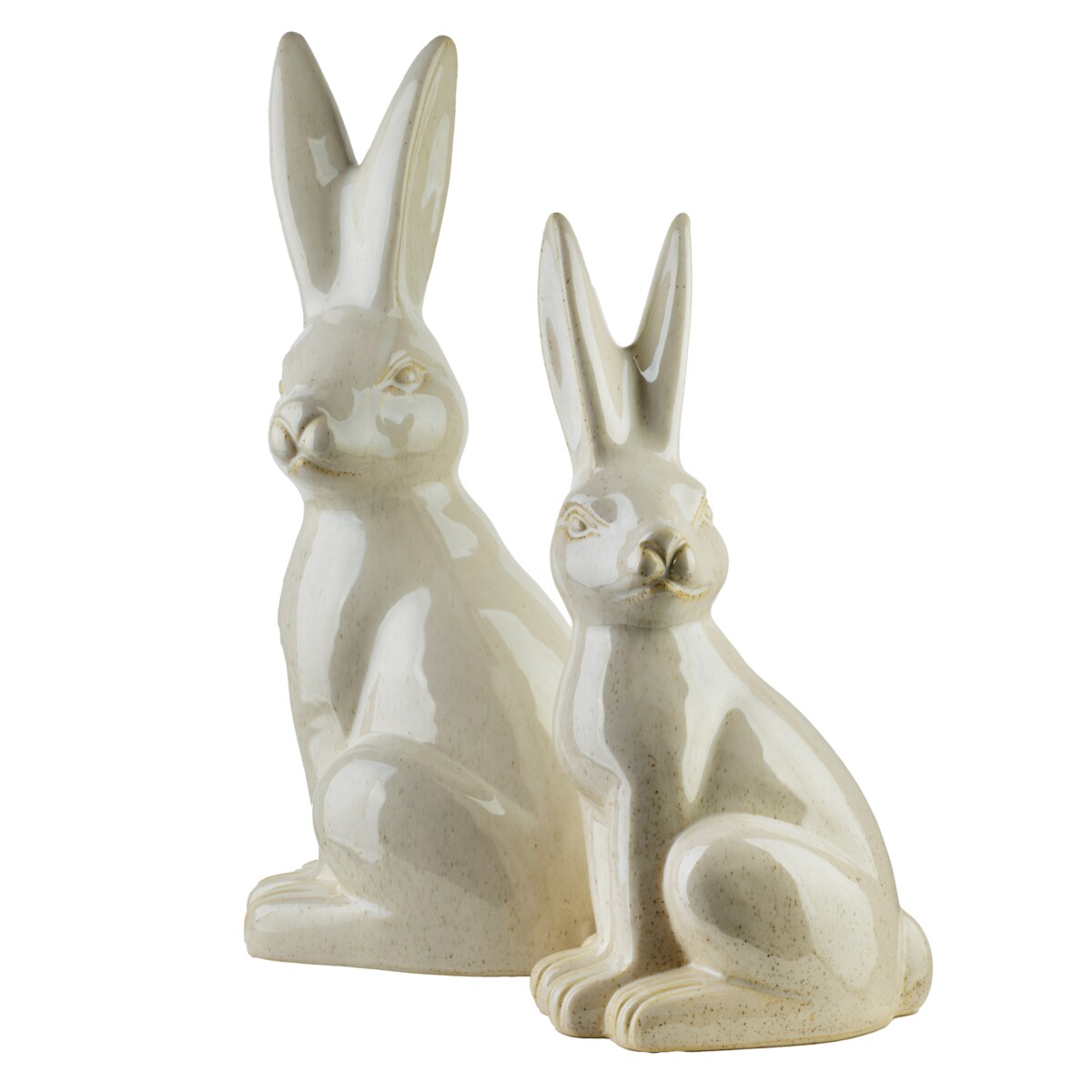 MAVE BEIGE Figura zając ceramiczna 19x18x40,5cm