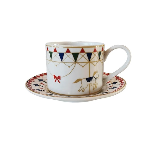 Zestaw do śniadań Xmas Carousel - Biały, Pojemność - 350 ml