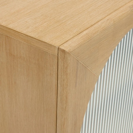 Komoda RTV z drewna akacjowego z przeszkleniem Verra