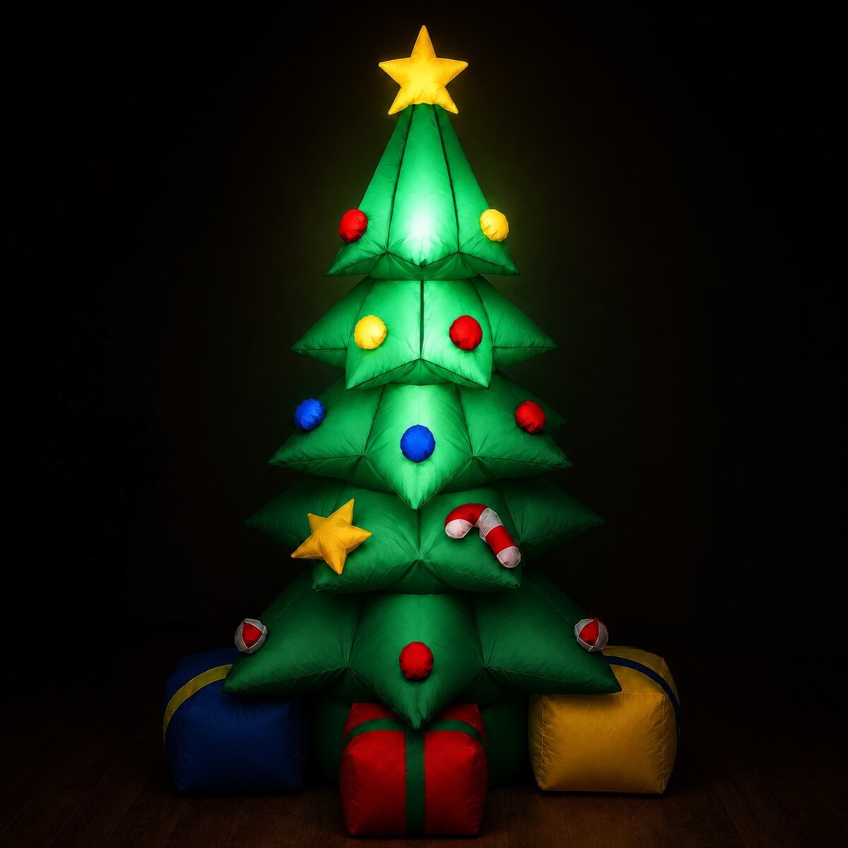 CHOINKA nadmuchiwana ŚWIECĄCA DUŻA pompowana LED 120 cm dmuchaniec