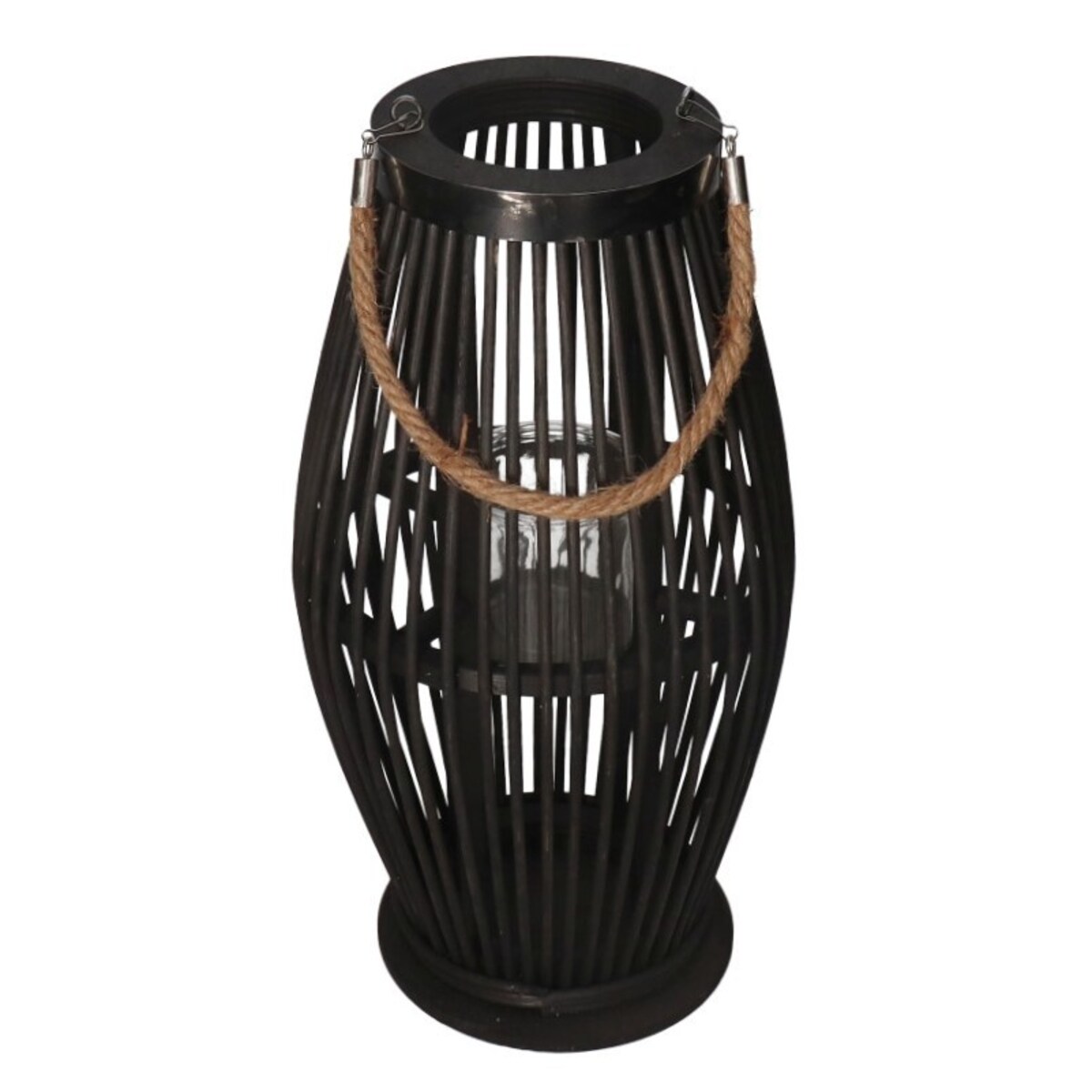 Lampion Bambusowy Rattanowy Latarnia 70 Cm Czarny