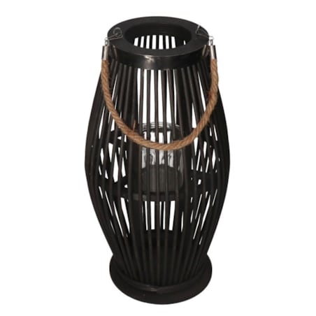 Lampion Bambusowy Rattanowy Latarnia 70 Cm Czarny