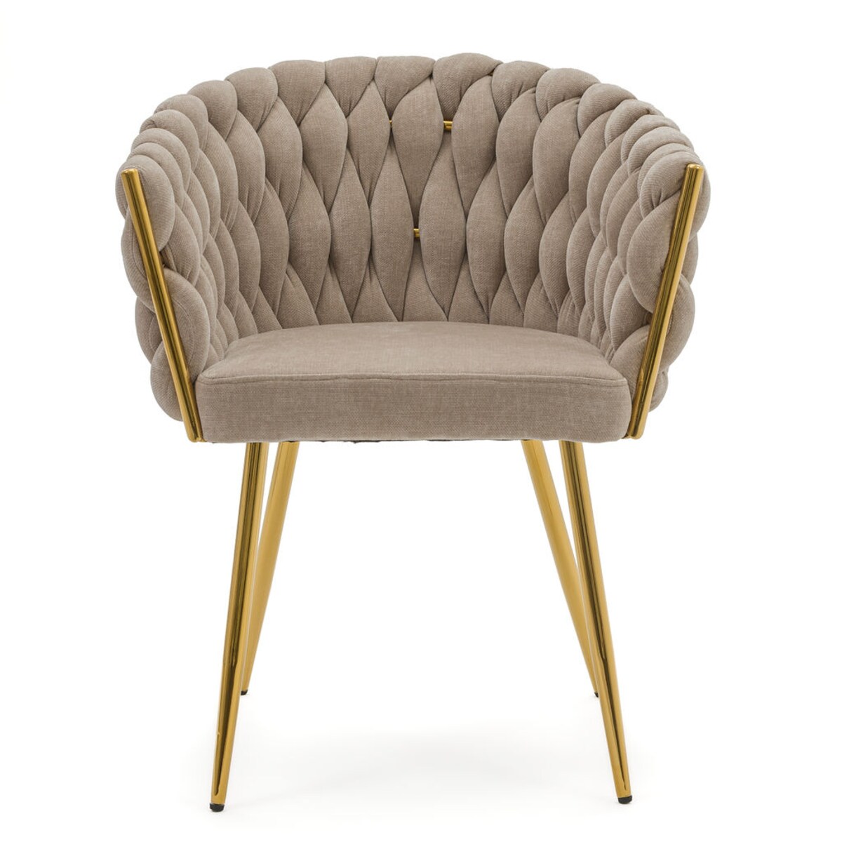 Krzesło tapicerowane tkanina szenilowa ROSA PREMIUM beżowe