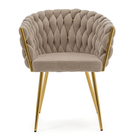 Krzesło tapicerowane tkanina szenilowa ROSA PREMIUM beżowe