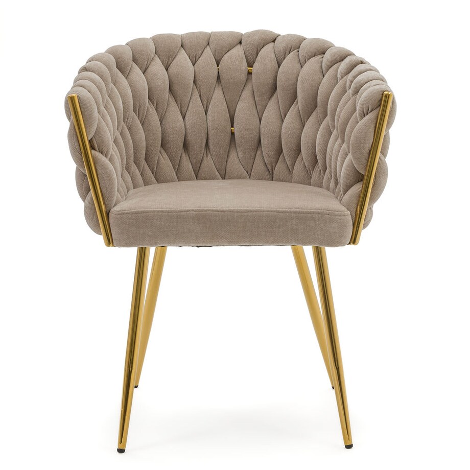 Krzesło tapicerowane tkanina szenilowa ROSA PREMIUM beżowe