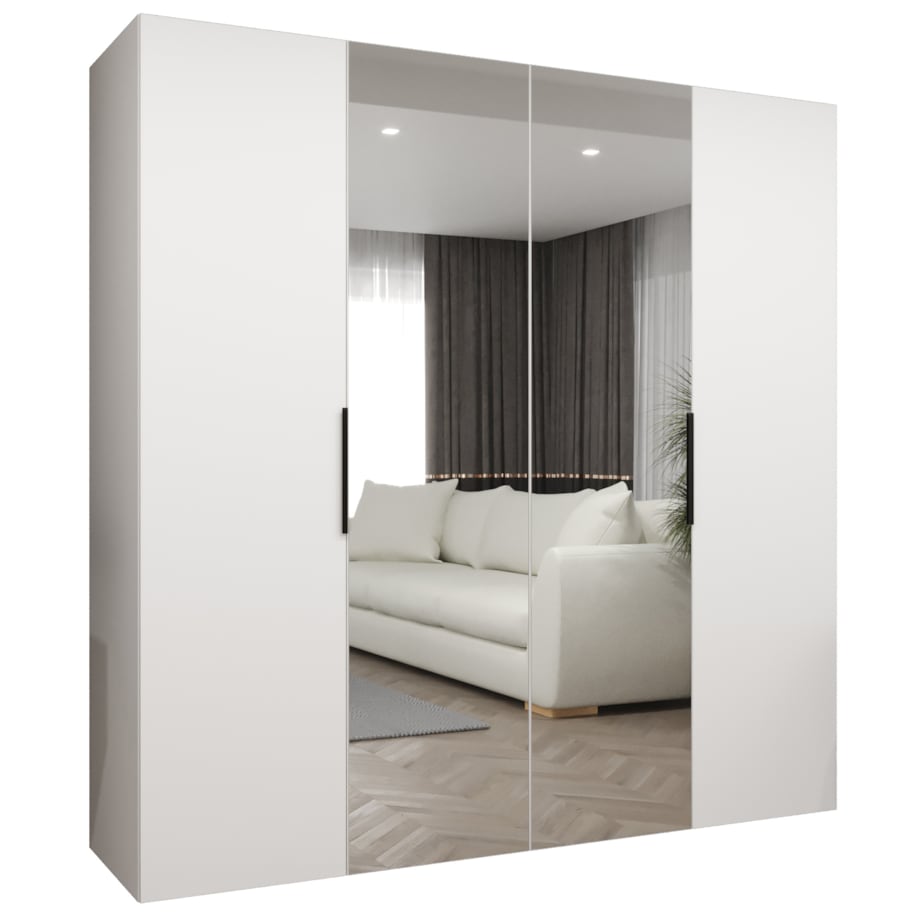 Szafa uchylna otwierana MARBELLA 2 200 wys. 202 cm Biały + u. Czarny