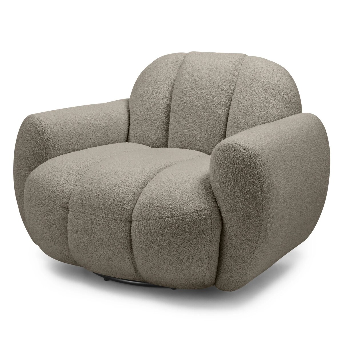 Fotel obrotowy 77x106x85 PALLASS bouclé brązowoszary