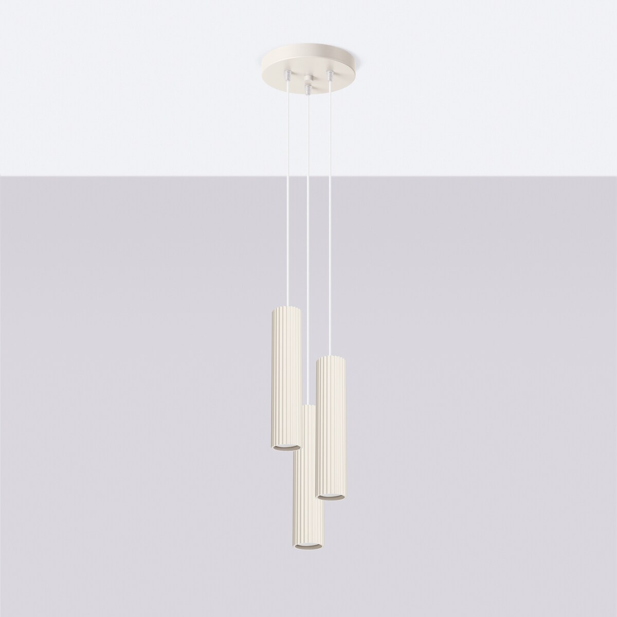 Lampa wisząca KARBON 3P beżowy