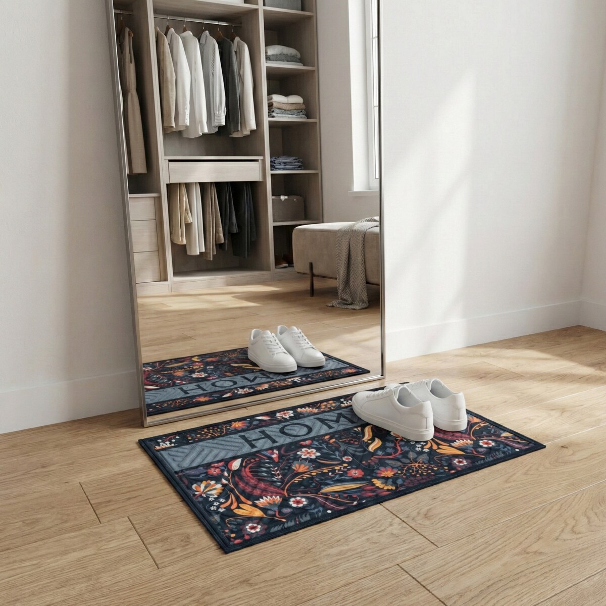 Wycieraczka gumowa pod drzwi 45x75 cm Baxter kwiaty
