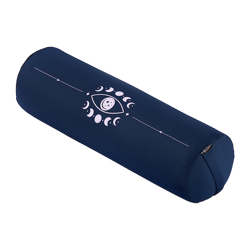 Wałek do jogi z łuską gryki CHILL MODE ON - Moon Phases blue