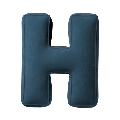 Poduszka literka H, pruski błękit, 35x40cm, Posh Velvet