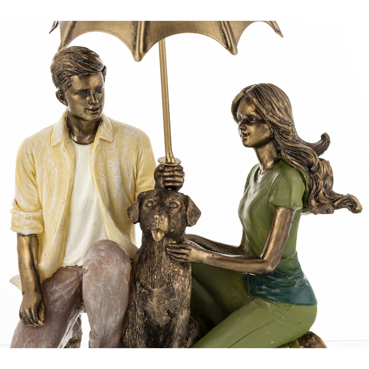 Dekoracja - figurka 19x15x9 cm PARA - pod parasolem z psem