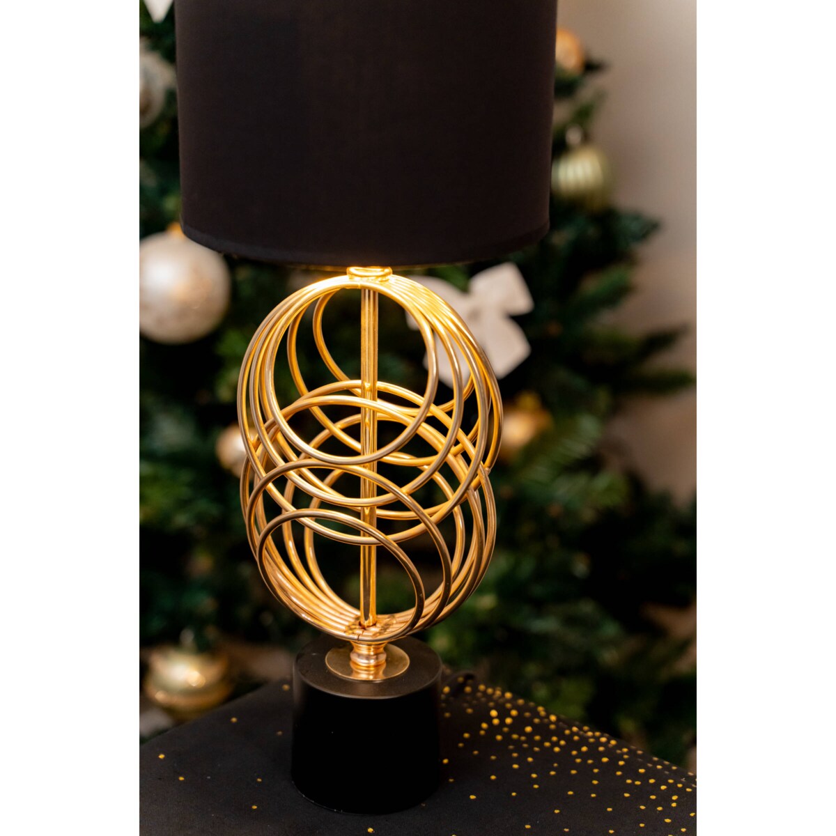 Lampa stołowa ze złotym zdobieniem CIRCLY