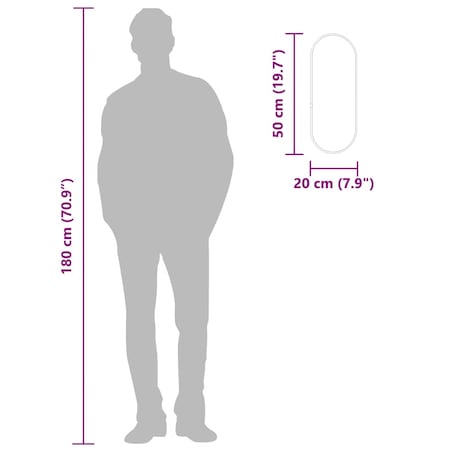 vidaXL Lustro ścienne, złote, 50x20 cm, owalne