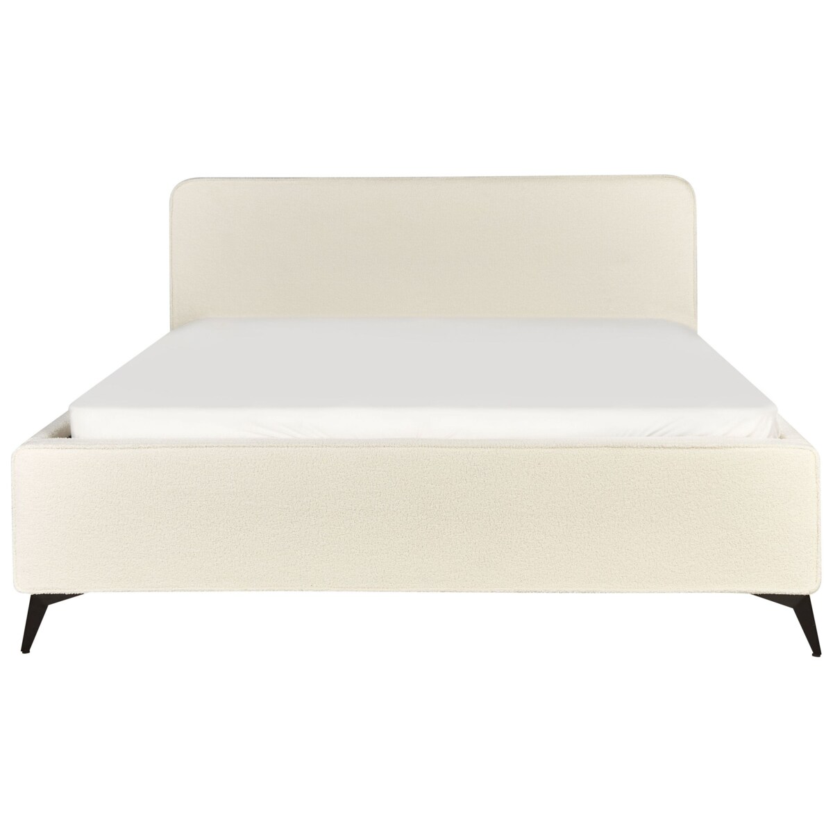 Łóżko boucle 180 x 200 cm kremowe VALOGNES