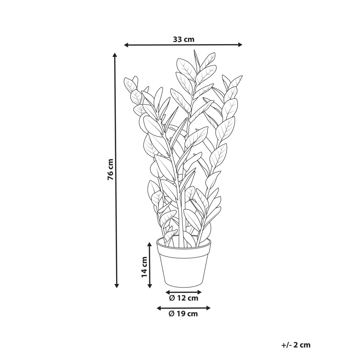 Sztuczna roślina ZAMIIFOLIA 76 cm Zielony
