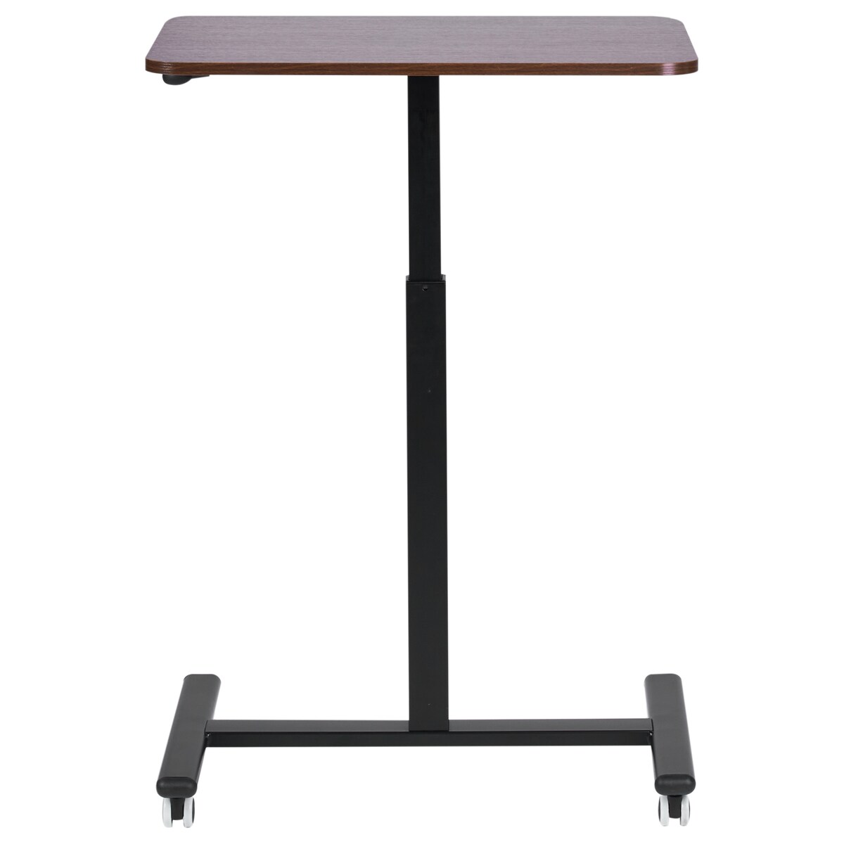 Regulowany stolik pod laptopa ACADEMIA 65 cm 48 cm z kółkami Ciemnobrązowy
