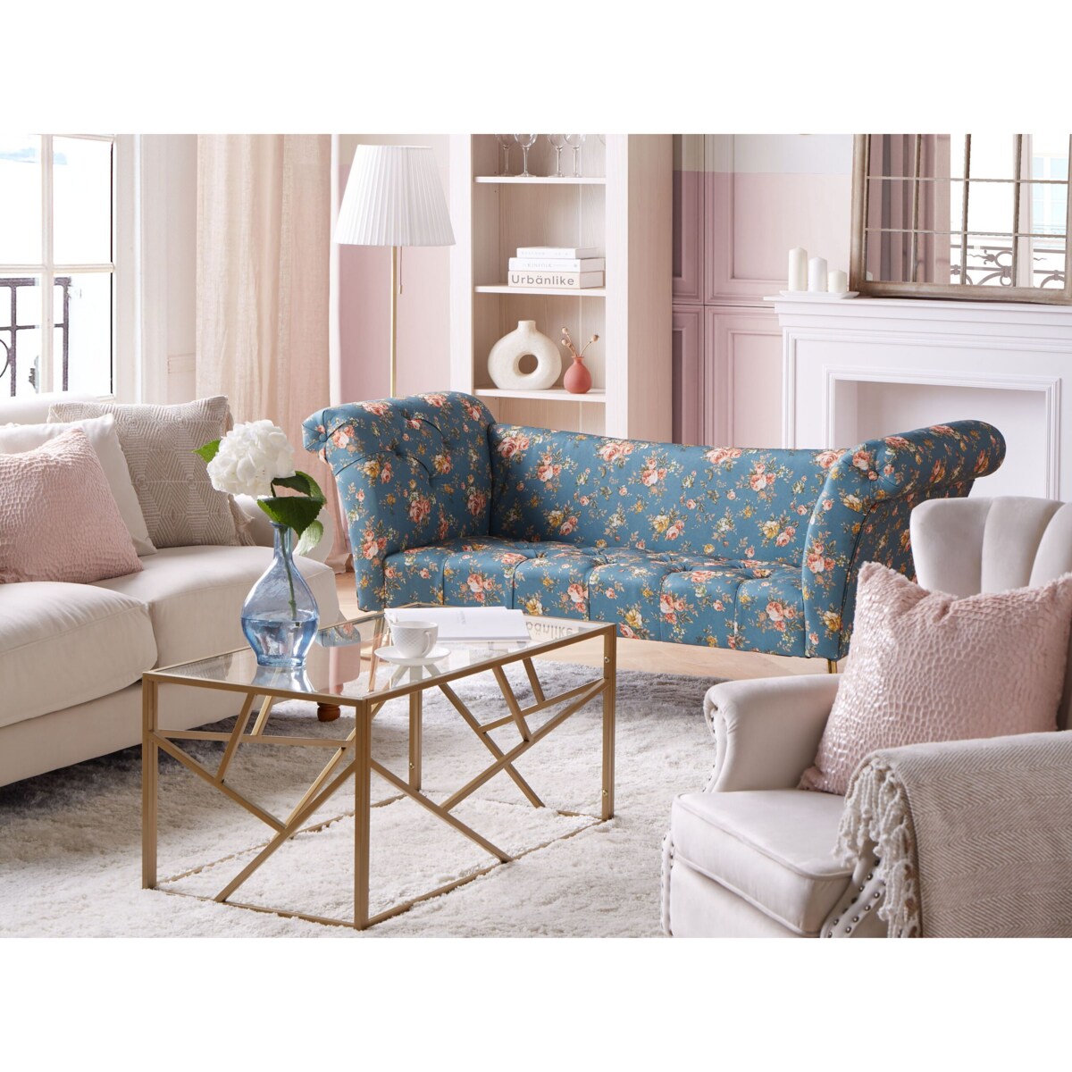 Stolik kawowy szklany złoty ORLAND