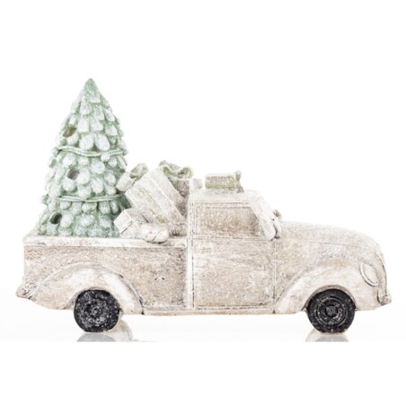 Dekoracja - samochód LED ze zwierzątkiem 11,5x16,5x7 cm