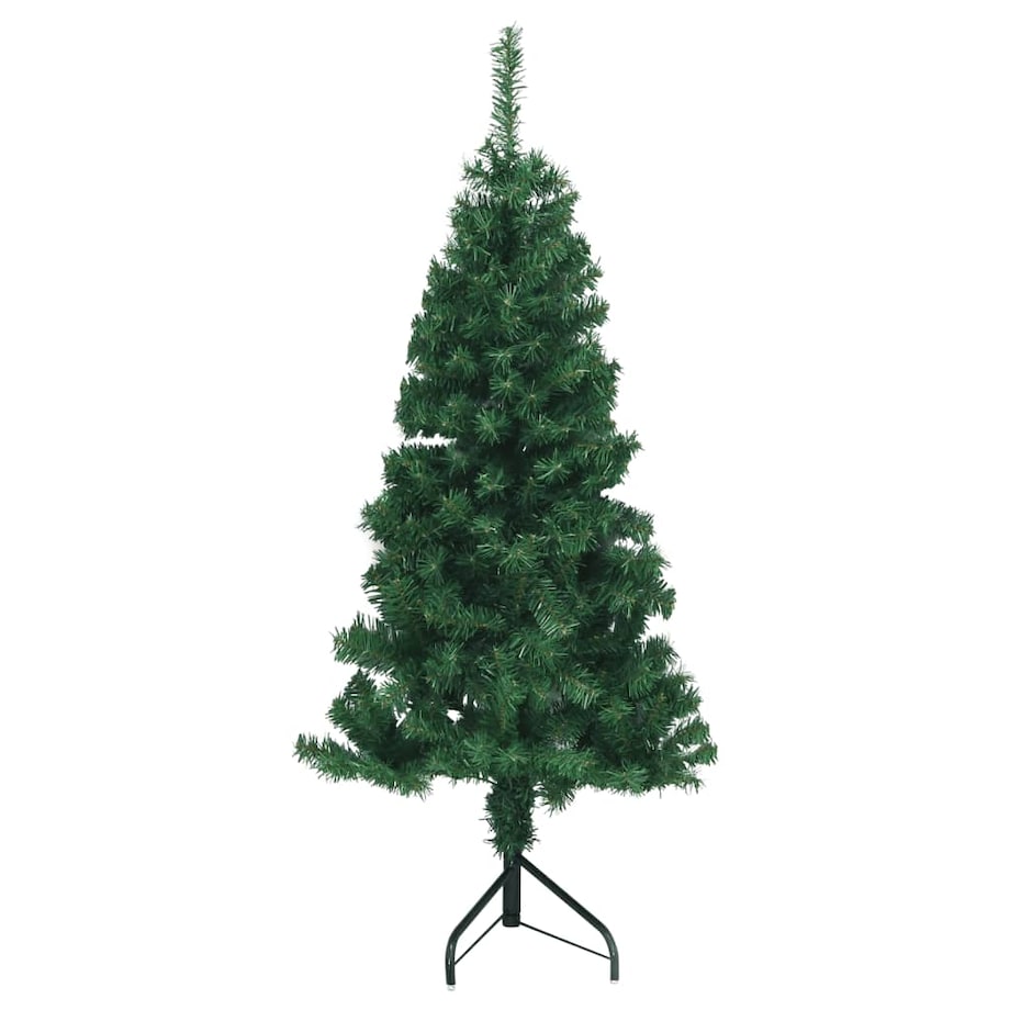 vidaXL Sztuczna choinka narożna, zielona, 150 cm, PVC