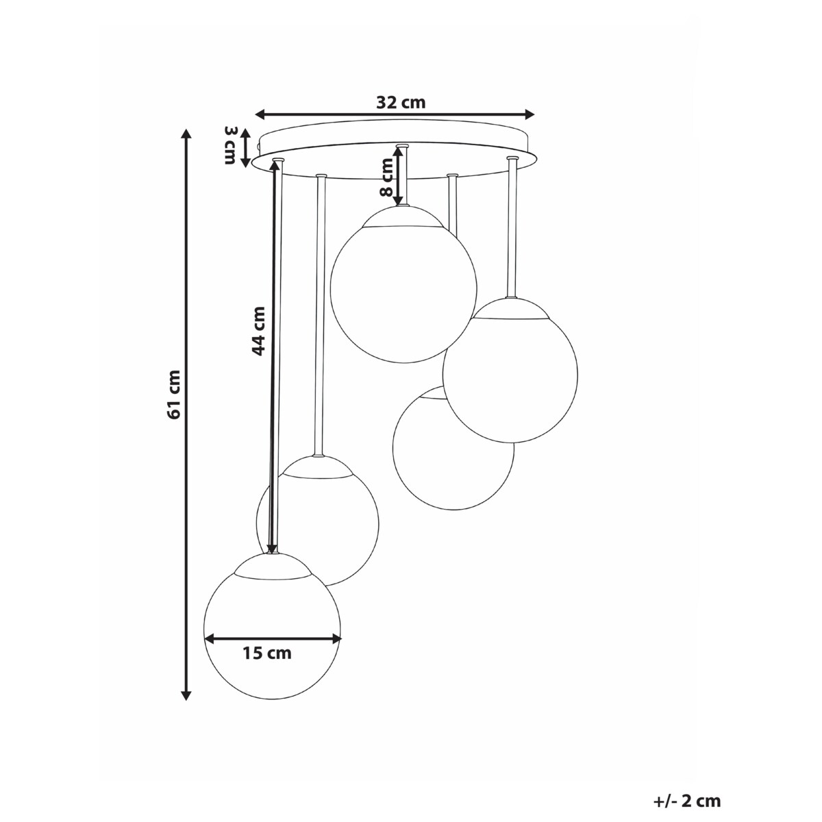 Lampa wisząca RIANA Metal Mosiężny