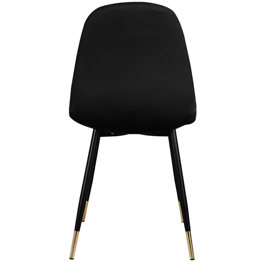 Krzesło tapicerowane czarne pikowane welurowe do salonu złote nogi